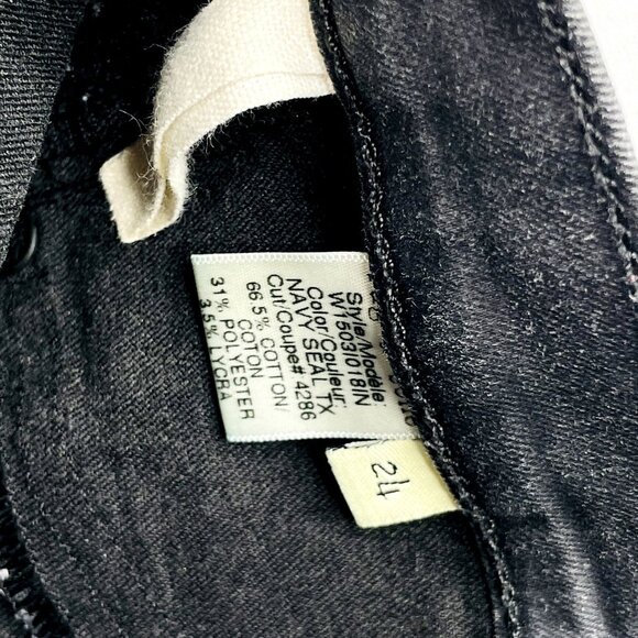 Rag & Bone Jeans - Intermix - Black Tuxedo Stripe Jean Leggings 24" / 24 + 25" - Picture 11 of 11